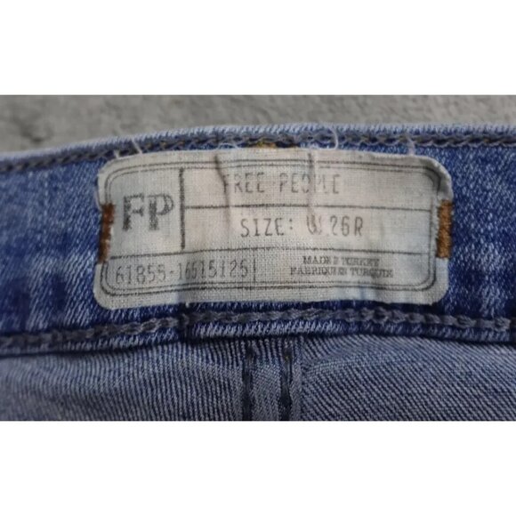 Free People Jeans Women's Size 26 Blue Denim Skinny Straight Activewear - Picture 6 of 10